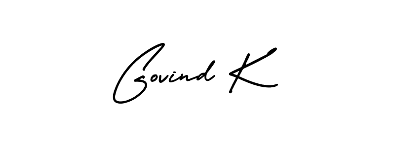 How to make Govind K name signature. Use AmerikaSignatureDemo-Regular style for creating short signs online. This is the latest handwritten sign. Govind K signature style 3 images and pictures png