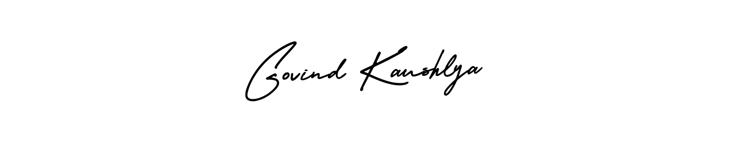 You should practise on your own different ways (AmerikaSignatureDemo-Regular) to write your name (Govind Kaushlya) in signature. don't let someone else do it for you. Govind Kaushlya signature style 3 images and pictures png