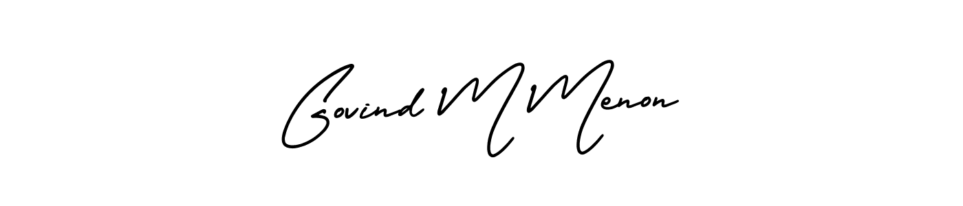Design your own signature with our free online signature maker. With this signature software, you can create a handwritten (AmerikaSignatureDemo-Regular) signature for name Govind M Menon. Govind M Menon signature style 3 images and pictures png