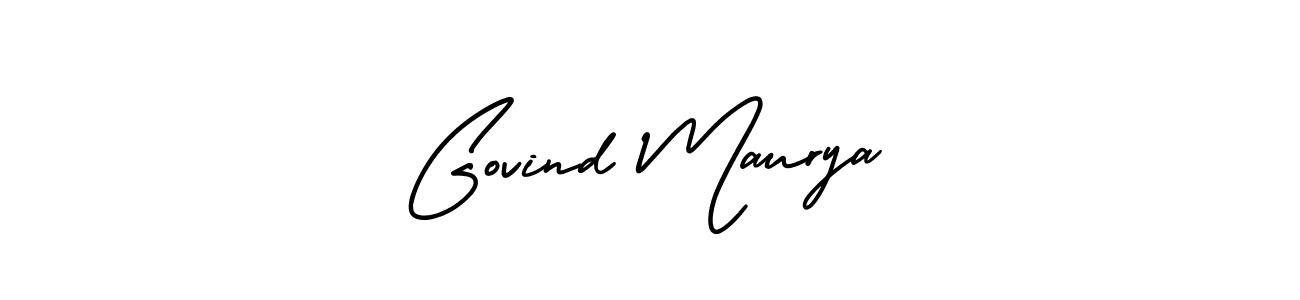 The best way (AmerikaSignatureDemo-Regular) to make a short signature is to pick only two or three words in your name. The name Govind Maurya include a total of six letters. For converting this name. Govind Maurya signature style 3 images and pictures png