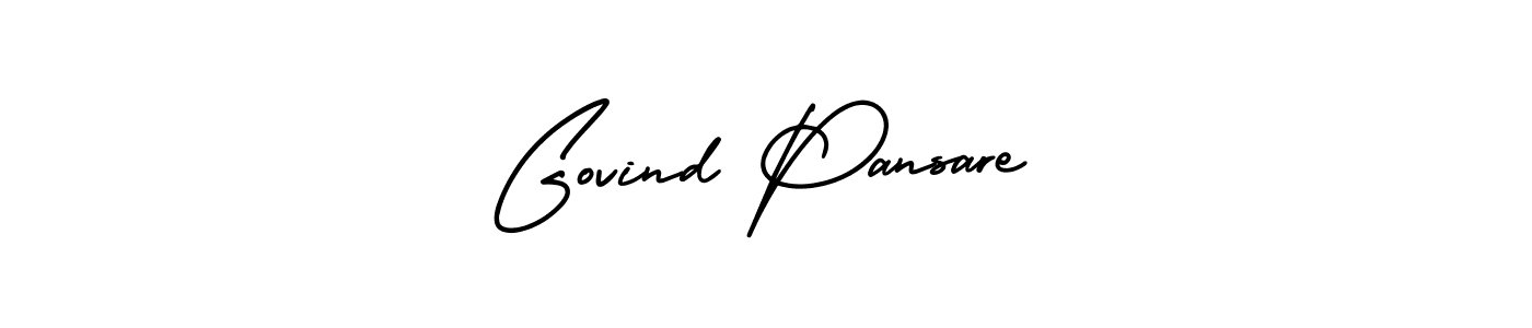 You should practise on your own different ways (AmerikaSignatureDemo-Regular) to write your name (Govind Pansare) in signature. don't let someone else do it for you. Govind Pansare signature style 3 images and pictures png