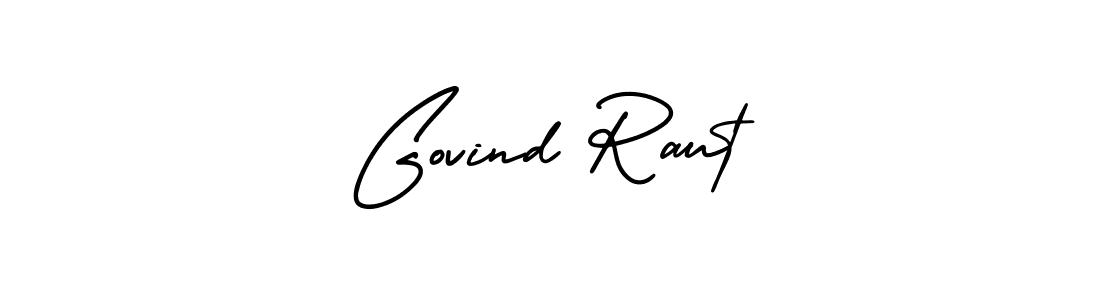 You should practise on your own different ways (AmerikaSignatureDemo-Regular) to write your name (Govind Raut) in signature. don't let someone else do it for you. Govind Raut signature style 3 images and pictures png