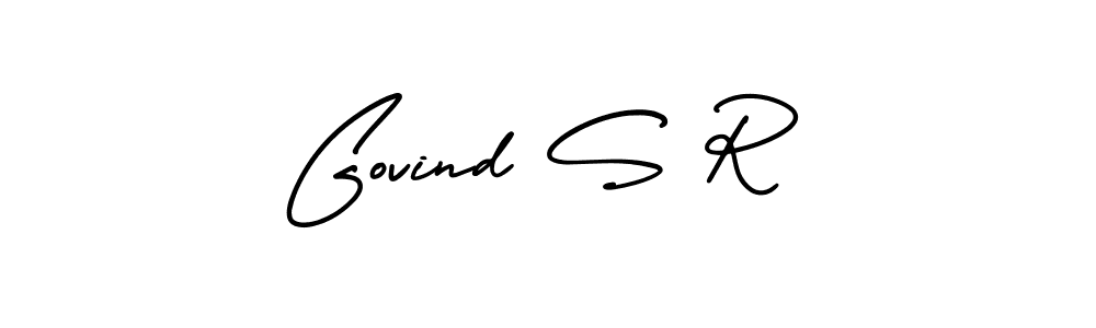 This is the best signature style for the Govind S R name. Also you like these signature font (AmerikaSignatureDemo-Regular). Mix name signature. Govind S R signature style 3 images and pictures png