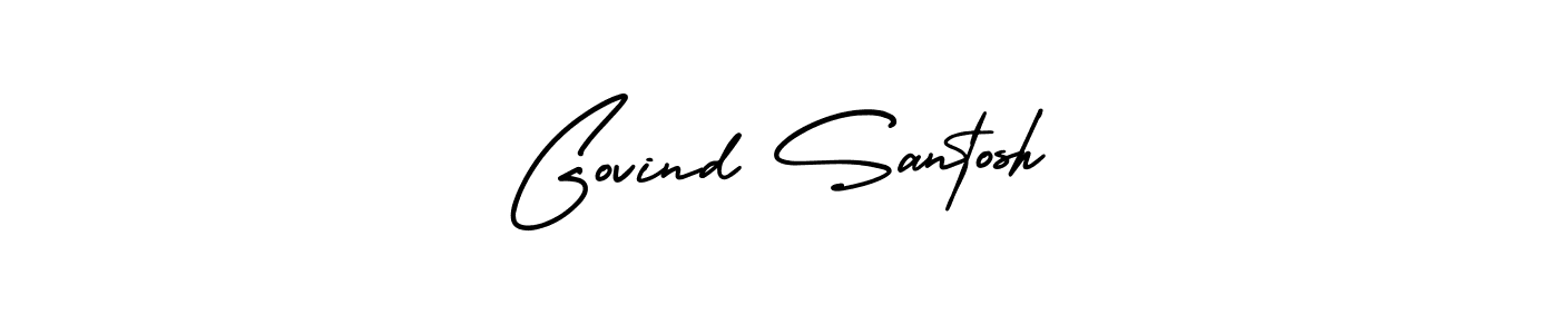 The best way (AmerikaSignatureDemo-Regular) to make a short signature is to pick only two or three words in your name. The name Govind Santosh include a total of six letters. For converting this name. Govind Santosh signature style 3 images and pictures png
