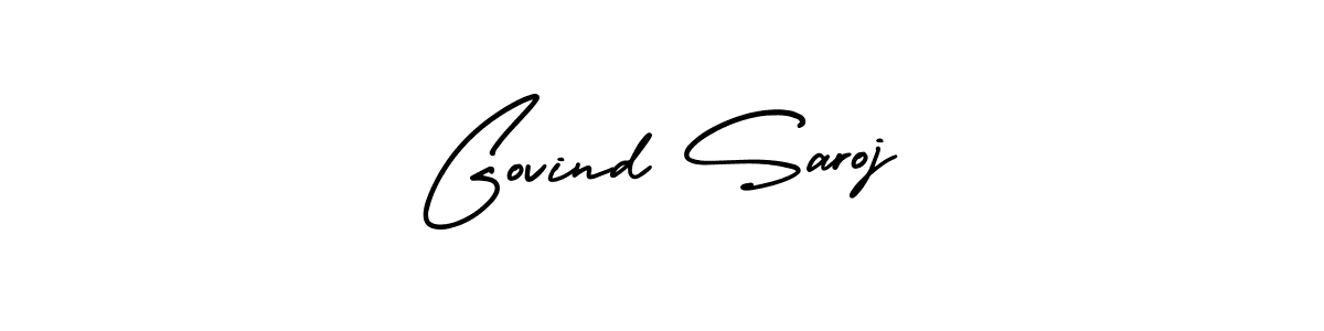 The best way (AmerikaSignatureDemo-Regular) to make a short signature is to pick only two or three words in your name. The name Govind Saroj include a total of six letters. For converting this name. Govind Saroj signature style 3 images and pictures png