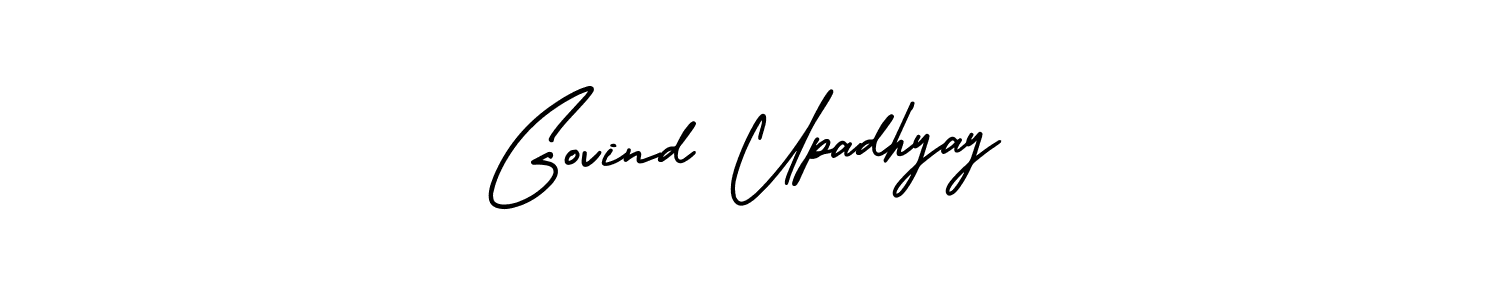 The best way (AmerikaSignatureDemo-Regular) to make a short signature is to pick only two or three words in your name. The name Govind Upadhyay include a total of six letters. For converting this name. Govind Upadhyay signature style 3 images and pictures png