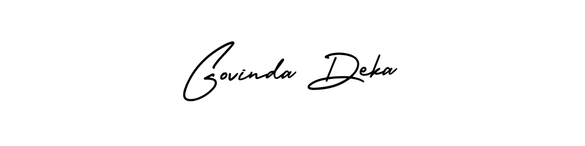 The best way (AmerikaSignatureDemo-Regular) to make a short signature is to pick only two or three words in your name. The name Govinda Deka include a total of six letters. For converting this name. Govinda Deka signature style 3 images and pictures png