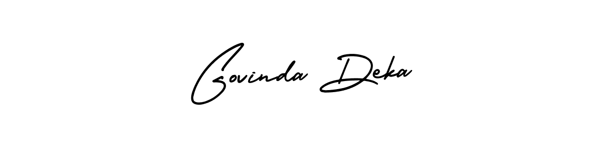 The best way (AmerikaSignatureDemo-Regular) to make a short signature is to pick only two or three words in your name. The name Govinda Deka include a total of six letters. For converting this name. Govinda Deka signature style 3 images and pictures png