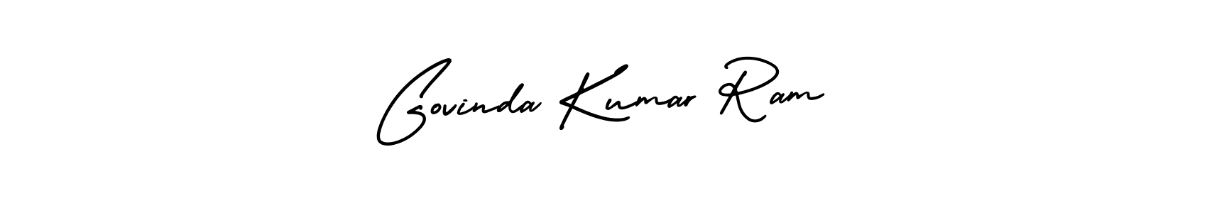 You should practise on your own different ways (AmerikaSignatureDemo-Regular) to write your name (Govinda Kumar Ram) in signature. don't let someone else do it for you. Govinda Kumar Ram signature style 3 images and pictures png