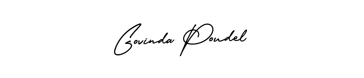 How to make Govinda Poudel name signature. Use AmerikaSignatureDemo-Regular style for creating short signs online. This is the latest handwritten sign. Govinda Poudel signature style 3 images and pictures png