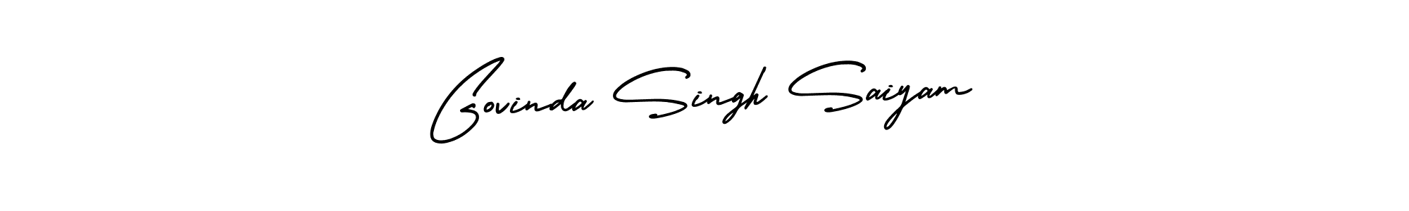 How to make Govinda Singh Saiyam name signature. Use AmerikaSignatureDemo-Regular style for creating short signs online. This is the latest handwritten sign. Govinda Singh Saiyam signature style 3 images and pictures png