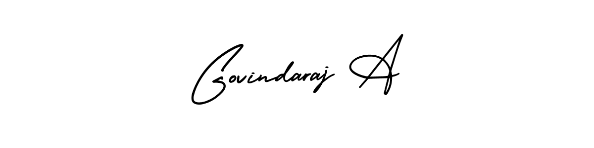 The best way (AmerikaSignatureDemo-Regular) to make a short signature is to pick only two or three words in your name. The name Govindaraj A include a total of six letters. For converting this name. Govindaraj A signature style 3 images and pictures png