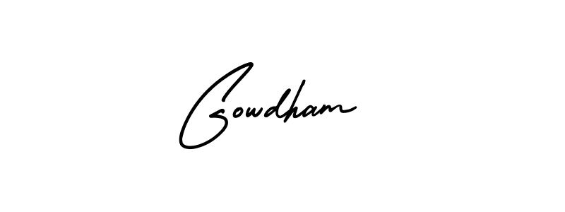 Create a beautiful signature design for name Gowdham . With this signature (AmerikaSignatureDemo-Regular) fonts, you can make a handwritten signature for free. Gowdham  signature style 3 images and pictures png