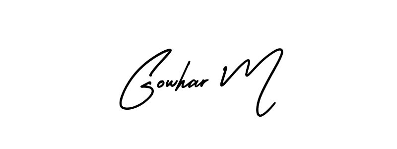 Similarly AmerikaSignatureDemo-Regular is the best handwritten signature design. Signature creator online .You can use it as an online autograph creator for name Gowhar M. Gowhar M signature style 3 images and pictures png