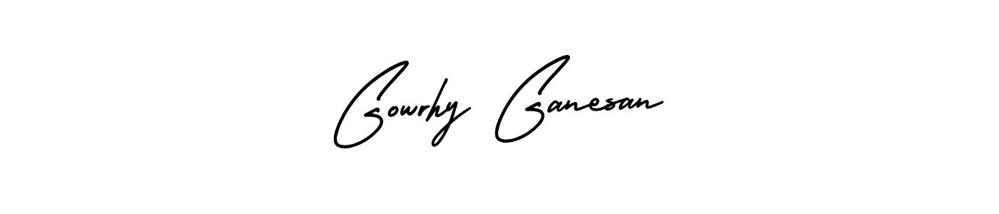 Make a beautiful signature design for name Gowrhy Ganesan. With this signature (AmerikaSignatureDemo-Regular) style, you can create a handwritten signature for free. Gowrhy Ganesan signature style 3 images and pictures png