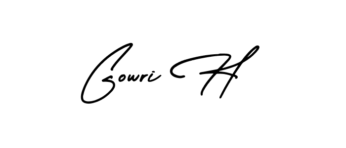 This is the best signature style for the Gowri H name. Also you like these signature font (AmerikaSignatureDemo-Regular). Mix name signature. Gowri H signature style 3 images and pictures png