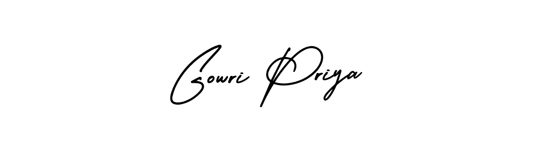 Create a beautiful signature design for name Gowri Priya. With this signature (AmerikaSignatureDemo-Regular) fonts, you can make a handwritten signature for free. Gowri Priya signature style 3 images and pictures png