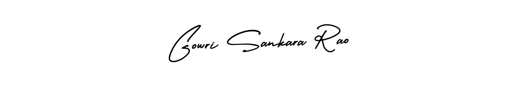 The best way (AmerikaSignatureDemo-Regular) to make a short signature is to pick only two or three words in your name. The name Gowri Sankara Rao include a total of six letters. For converting this name. Gowri Sankara Rao signature style 3 images and pictures png
