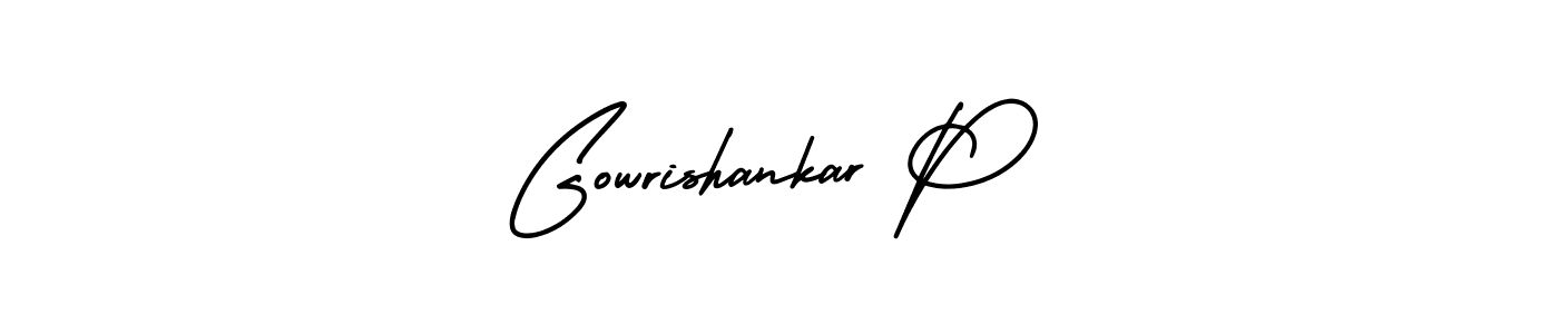 Similarly AmerikaSignatureDemo-Regular is the best handwritten signature design. Signature creator online .You can use it as an online autograph creator for name Gowrishankar P. Gowrishankar P signature style 3 images and pictures png