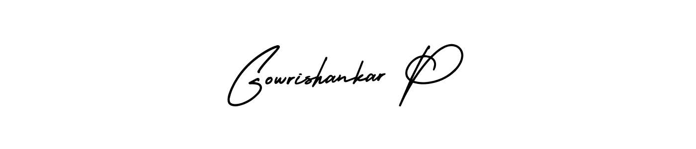 Create a beautiful signature design for name Gowrishankar P. With this signature (AmerikaSignatureDemo-Regular) fonts, you can make a handwritten signature for free. Gowrishankar P signature style 3 images and pictures png