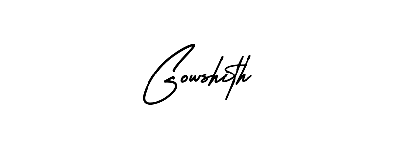 The best way (AmerikaSignatureDemo-Regular) to make a short signature is to pick only two or three words in your name. The name Gowshith include a total of six letters. For converting this name. Gowshith signature style 3 images and pictures png
