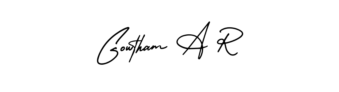 Make a beautiful signature design for name Gowtham A R. Use this online signature maker to create a handwritten signature for free. Gowtham A R signature style 3 images and pictures png