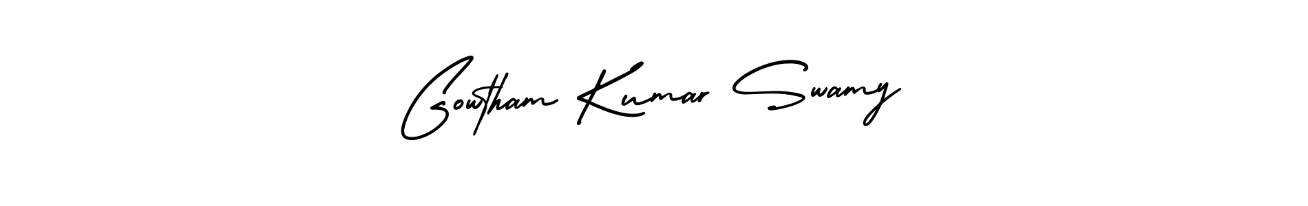 Make a short Gowtham Kumar Swamy signature style. Manage your documents anywhere anytime using AmerikaSignatureDemo-Regular. Create and add eSignatures, submit forms, share and send files easily. Gowtham Kumar Swamy signature style 3 images and pictures png