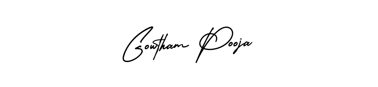 Similarly AmerikaSignatureDemo-Regular is the best handwritten signature design. Signature creator online .You can use it as an online autograph creator for name Gowtham Pooja. Gowtham Pooja signature style 3 images and pictures png