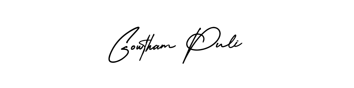 Similarly AmerikaSignatureDemo-Regular is the best handwritten signature design. Signature creator online .You can use it as an online autograph creator for name Gowtham Puli. Gowtham Puli signature style 3 images and pictures png