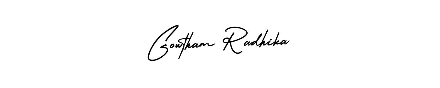 How to Draw Gowtham Radhika signature style? AmerikaSignatureDemo-Regular is a latest design signature styles for name Gowtham Radhika. Gowtham Radhika signature style 3 images and pictures png