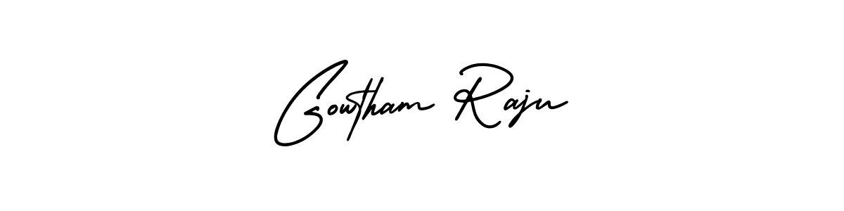 Gowtham Raju stylish signature style. Best Handwritten Sign (AmerikaSignatureDemo-Regular) for my name. Handwritten Signature Collection Ideas for my name Gowtham Raju. Gowtham Raju signature style 3 images and pictures png