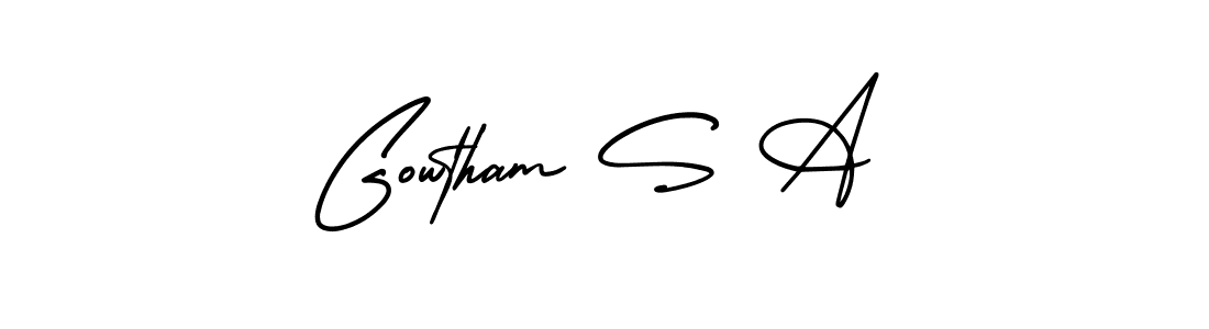 Also You can easily find your signature by using the search form. We will create Gowtham S A name handwritten signature images for you free of cost using AmerikaSignatureDemo-Regular sign style. Gowtham S A signature style 3 images and pictures png