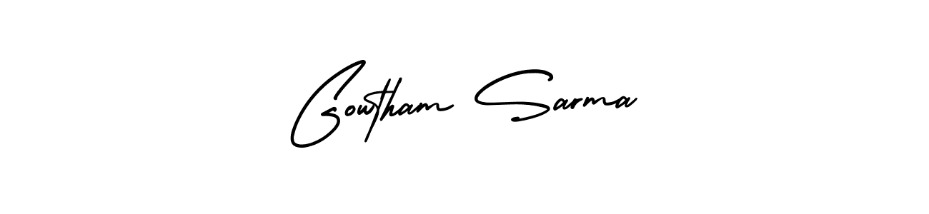 Make a beautiful signature design for name Gowtham Sarma. With this signature (AmerikaSignatureDemo-Regular) style, you can create a handwritten signature for free. Gowtham Sarma signature style 3 images and pictures png