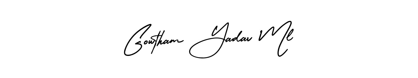 Make a beautiful signature design for name Gowtham Yadav Ml. With this signature (AmerikaSignatureDemo-Regular) style, you can create a handwritten signature for free. Gowtham Yadav Ml signature style 3 images and pictures png