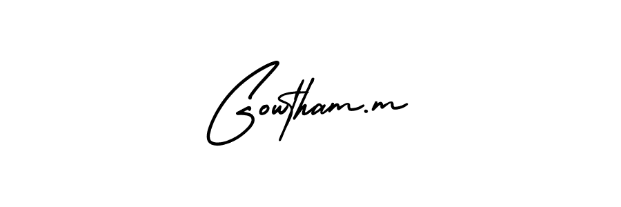 How to make Gowtham.m signature? AmerikaSignatureDemo-Regular is a professional autograph style. Create handwritten signature for Gowtham.m name. Gowtham.m signature style 3 images and pictures png