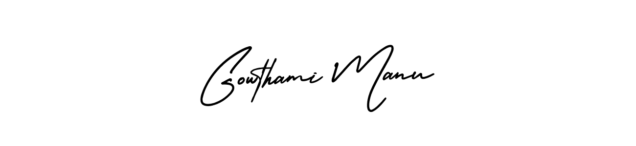 Design your own signature with our free online signature maker. With this signature software, you can create a handwritten (AmerikaSignatureDemo-Regular) signature for name Gowthami Manu. Gowthami Manu signature style 3 images and pictures png