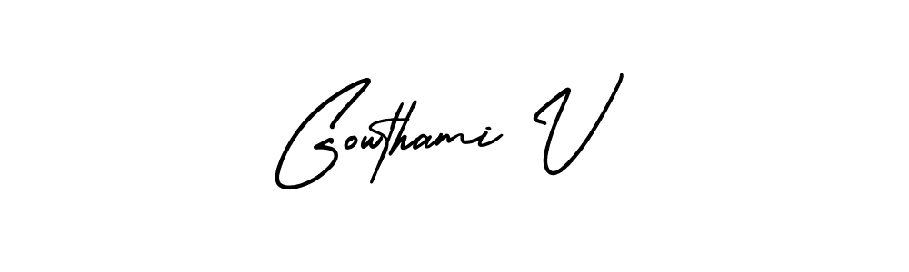 Also You can easily find your signature by using the search form. We will create Gowthami V name handwritten signature images for you free of cost using AmerikaSignatureDemo-Regular sign style. Gowthami V signature style 3 images and pictures png