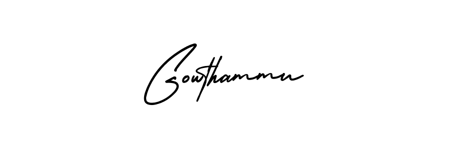 Use a signature maker to create a handwritten signature online. With this signature software, you can design (AmerikaSignatureDemo-Regular) your own signature for name Gowthammu. Gowthammu signature style 3 images and pictures png