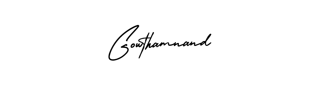 Make a beautiful signature design for name Gowthamnand. Use this online signature maker to create a handwritten signature for free. Gowthamnand signature style 3 images and pictures png