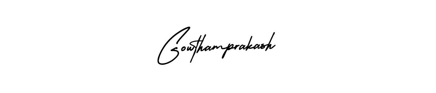 How to make Gowthamprakash name signature. Use AmerikaSignatureDemo-Regular style for creating short signs online. This is the latest handwritten sign. Gowthamprakash signature style 3 images and pictures png