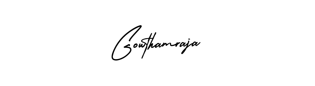 Gowthamraja stylish signature style. Best Handwritten Sign (AmerikaSignatureDemo-Regular) for my name. Handwritten Signature Collection Ideas for my name Gowthamraja. Gowthamraja signature style 3 images and pictures png