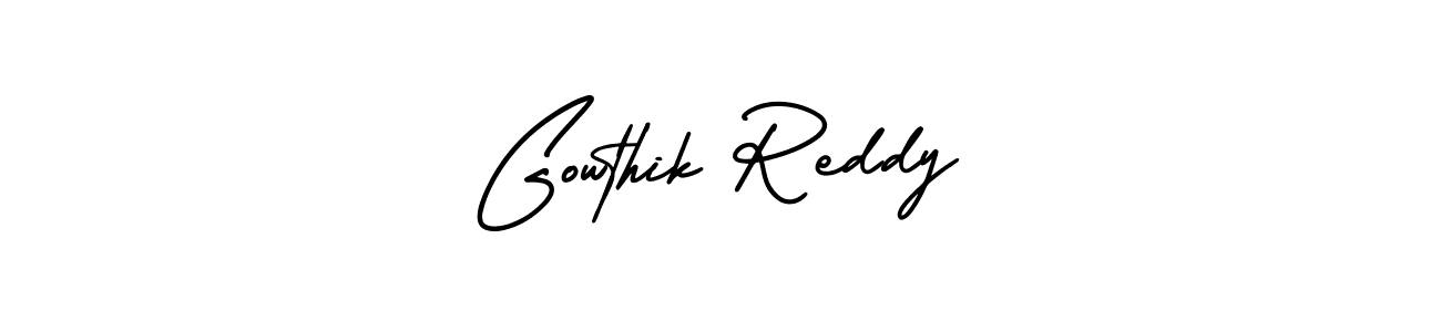 AmerikaSignatureDemo-Regular is a professional signature style that is perfect for those who want to add a touch of class to their signature. It is also a great choice for those who want to make their signature more unique. Get Gowthik Reddy name to fancy signature for free. Gowthik Reddy signature style 3 images and pictures png
