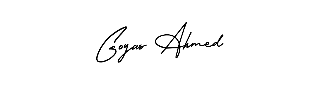 It looks lik you need a new signature style for name Goyas Ahmed. Design unique handwritten (AmerikaSignatureDemo-Regular) signature with our free signature maker in just a few clicks. Goyas Ahmed signature style 3 images and pictures png