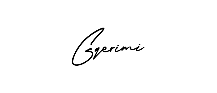 The best way (AmerikaSignatureDemo-Regular) to make a short signature is to pick only two or three words in your name. The name Gqerimi include a total of six letters. For converting this name. Gqerimi signature style 3 images and pictures png