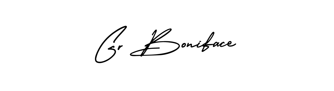 How to make Gr Boniface signature? AmerikaSignatureDemo-Regular is a professional autograph style. Create handwritten signature for Gr Boniface name. Gr Boniface signature style 3 images and pictures png