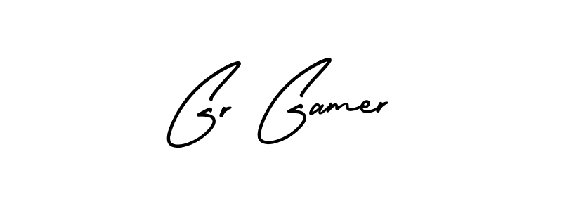 The best way (AmerikaSignatureDemo-Regular) to make a short signature is to pick only two or three words in your name. The name Gr Gamer include a total of six letters. For converting this name. Gr Gamer signature style 3 images and pictures png