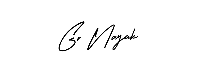 The best way (AmerikaSignatureDemo-Regular) to make a short signature is to pick only two or three words in your name. The name Gr Nayak include a total of six letters. For converting this name. Gr Nayak signature style 3 images and pictures png