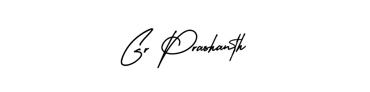 How to make Gr Prashanth name signature. Use AmerikaSignatureDemo-Regular style for creating short signs online. This is the latest handwritten sign. Gr Prashanth signature style 3 images and pictures png