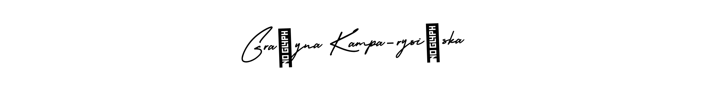 Create a beautiful signature design for name Grażyna Kampa-rysińska. With this signature (AmerikaSignatureDemo-Regular) fonts, you can make a handwritten signature for free. Grażyna Kampa-rysińska signature style 3 images and pictures png