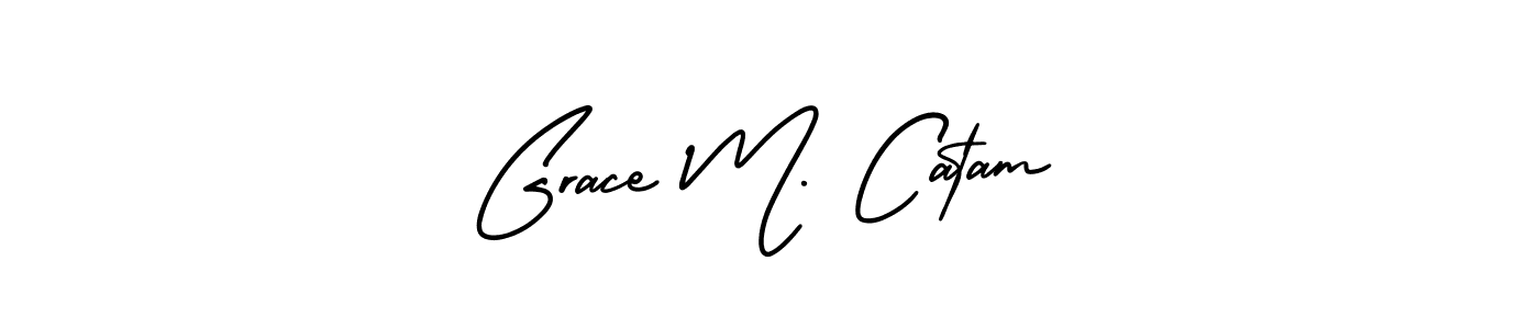 if you are searching for the best signature style for your name Grace M. Catam. so please give up your signature search. here we have designed multiple signature styles  using AmerikaSignatureDemo-Regular. Grace M. Catam signature style 3 images and pictures png